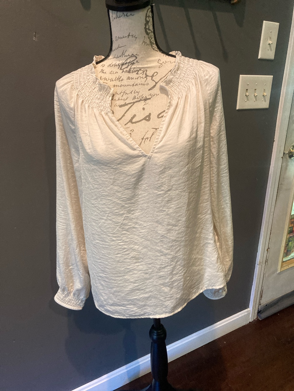 Gap Size Medium Classy Cream V Neck Blouse